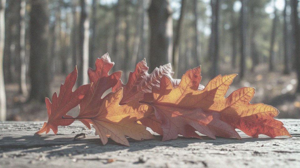 Jakie szczegóły można dostrzec w rysunkach liści dębu?